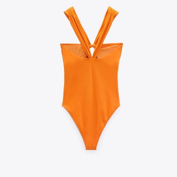 Zara Orange Knotted Swimsuit. NWT. Size Small. - Picture 5 of 5